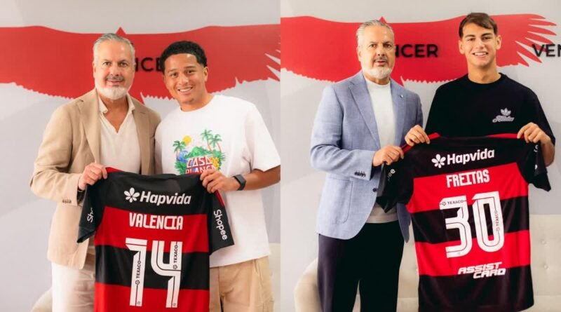 Anthony Valencia e Joaquín Freitas apresentados como reforços do Flamengo até 2031